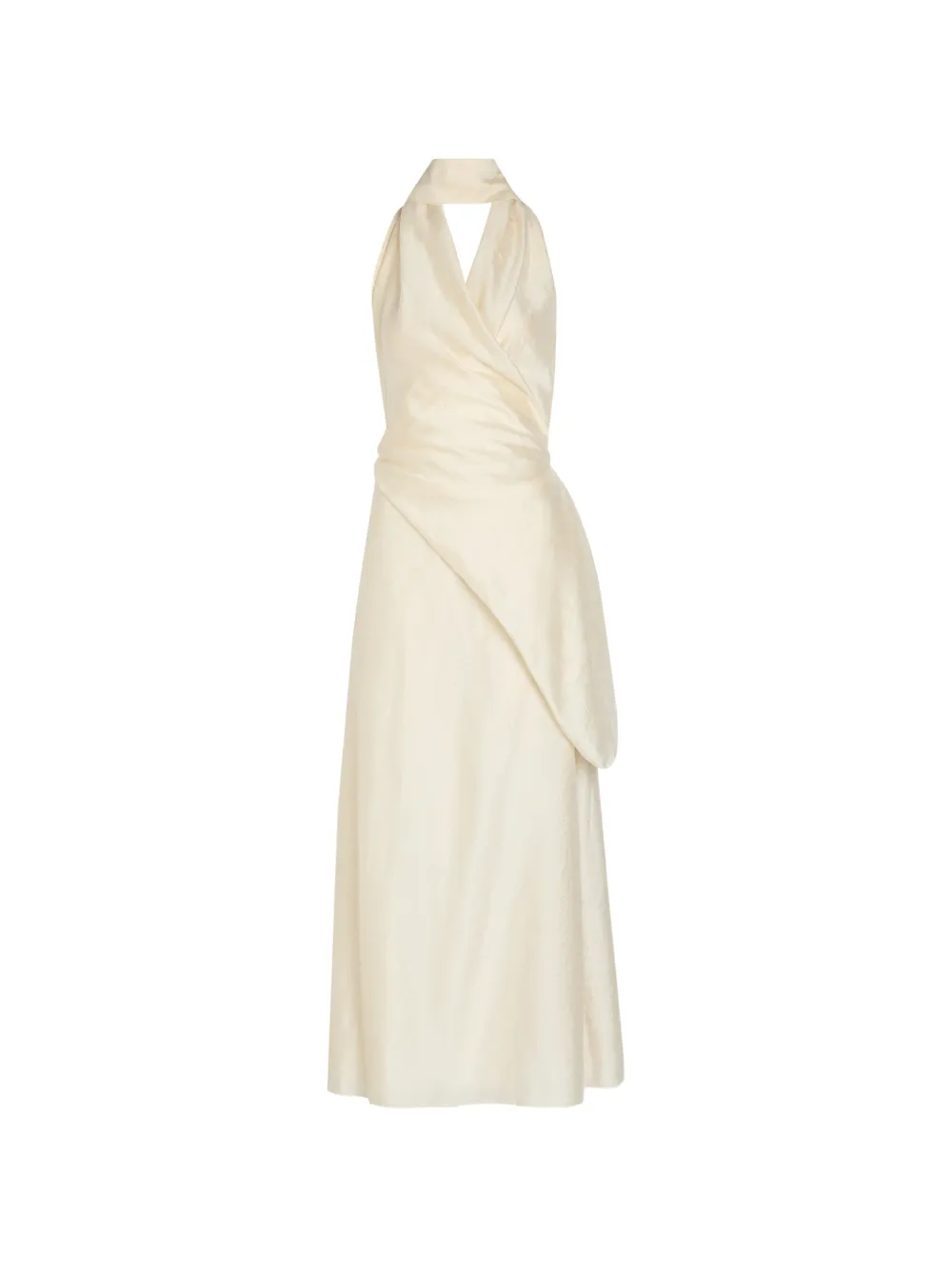 SOLAQUA Antonella draped maxi dress - Bianco