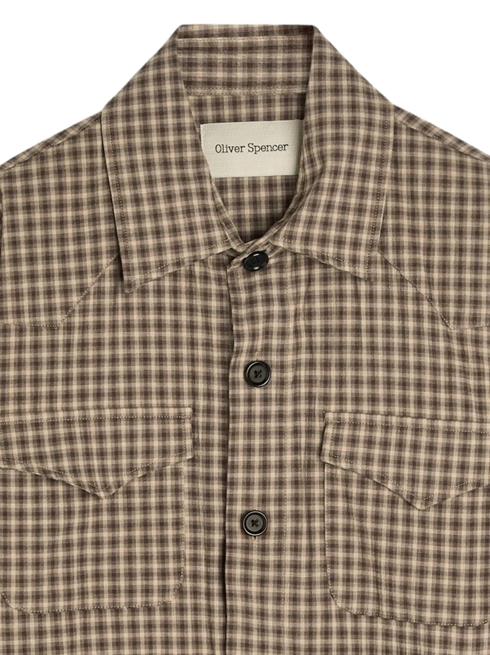  Oliver Spencer Witley Check-pattern Button-up Jacket - Marrone 