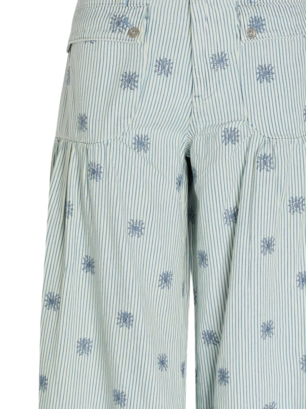  Free People Vaqueros Lotus A Rayas - Blanco 