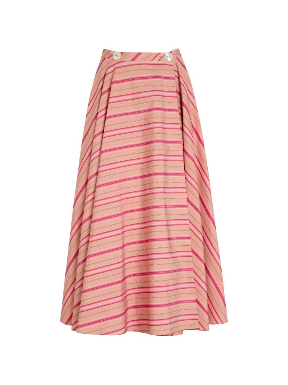 Thierry Colson Audrey striped button-fastening maxi skirt - Toni neutri