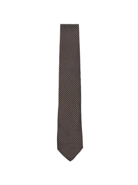 Canali geometric-pattern floral-motif tie