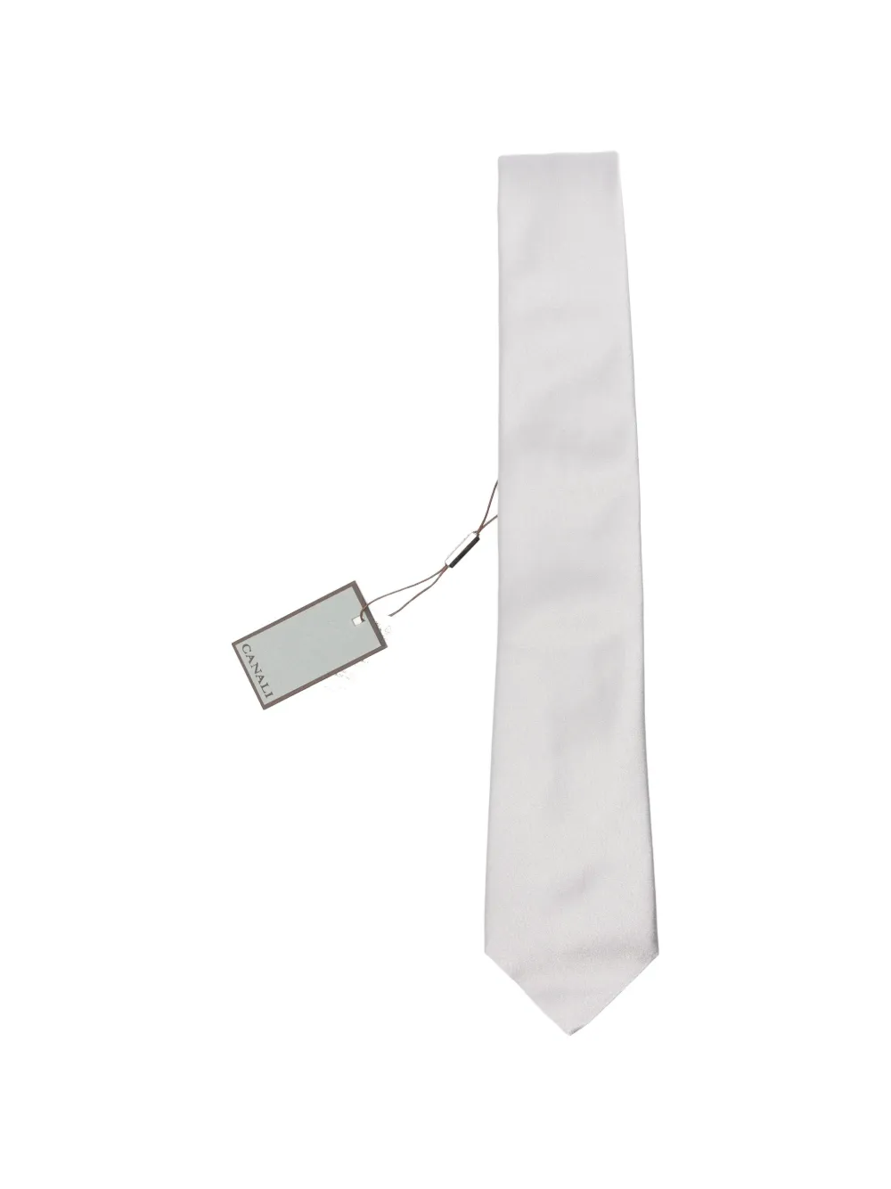 Canali Satin-finish Tie In White