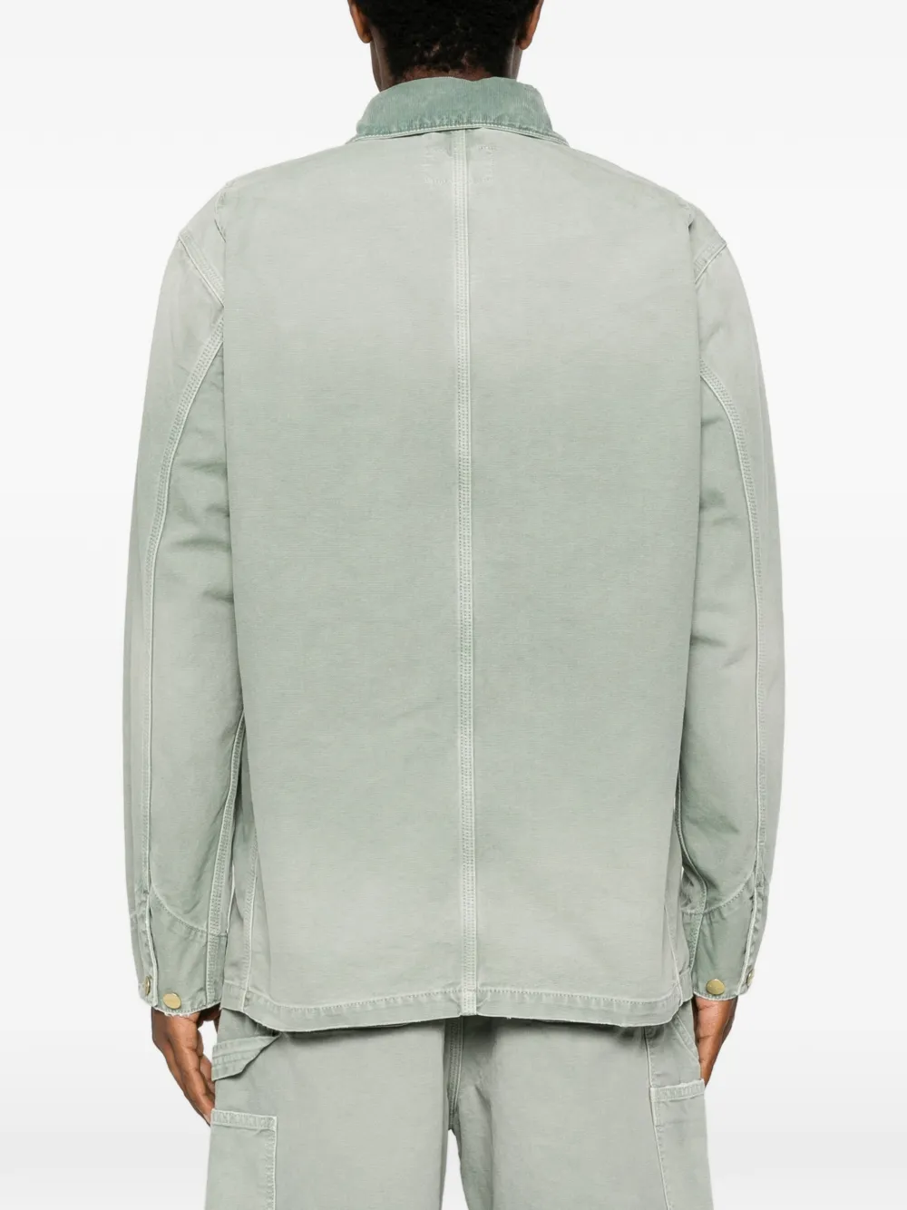 Carhartt WIP Jack met logopatch en ribfluwelen kraag Groen