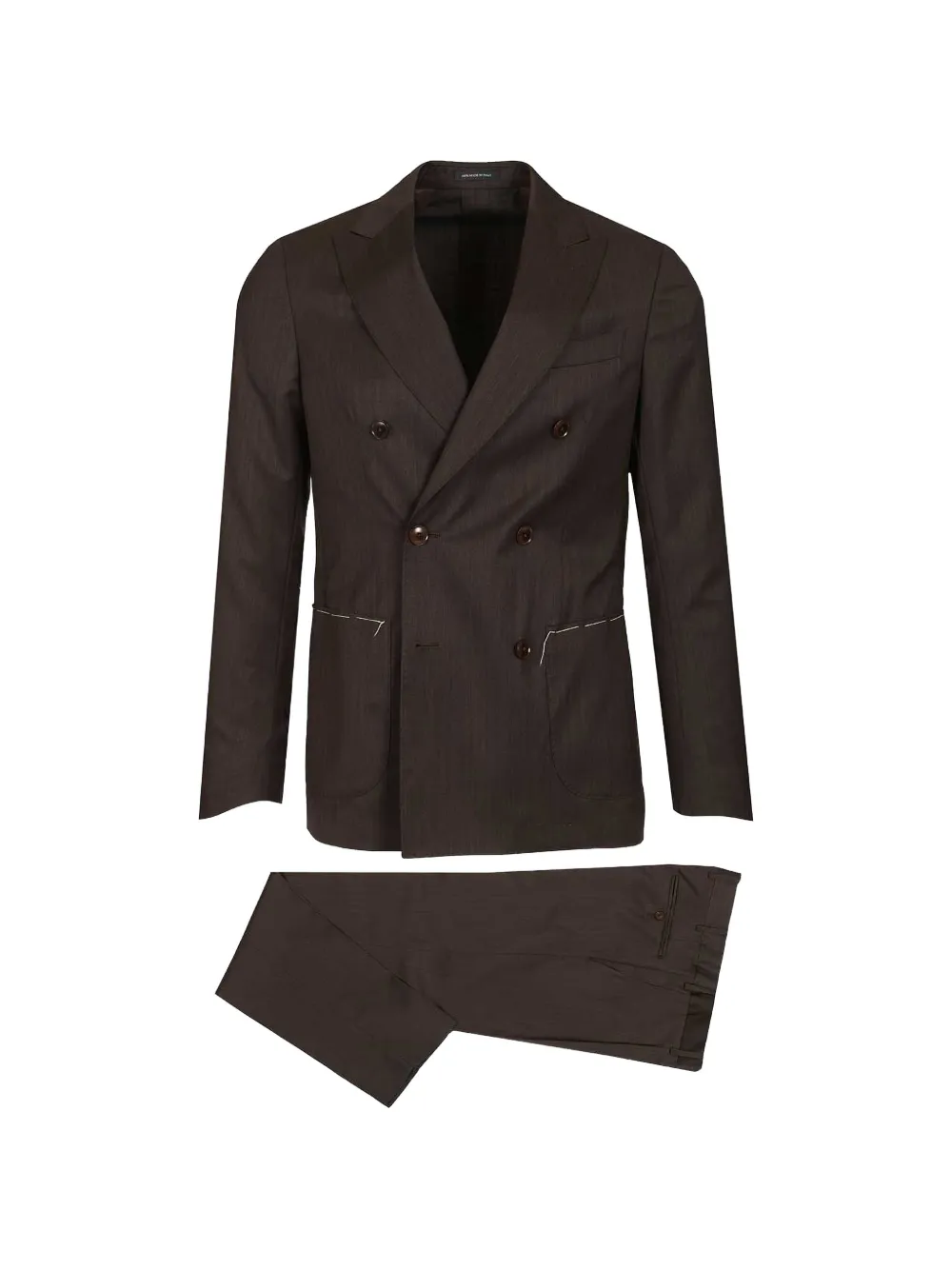 Al Duca D’Aosta 1902 double-breasted herringbone suit - Marrone
