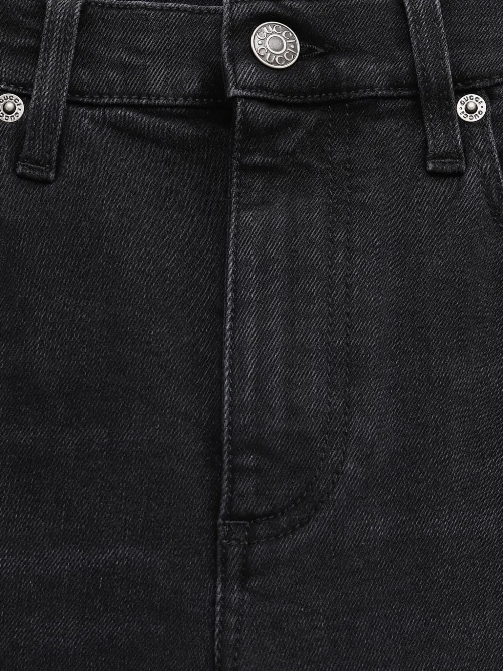Gucci Denim skinny broek met katoenen wassing Zwart
