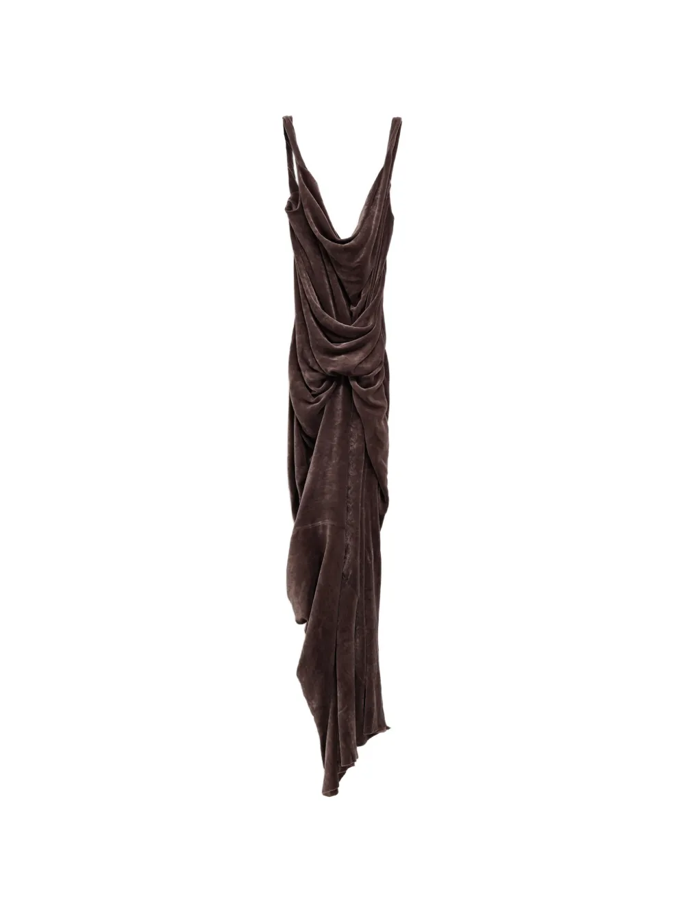 Rick Owens draped sleeveless dress - Marrone