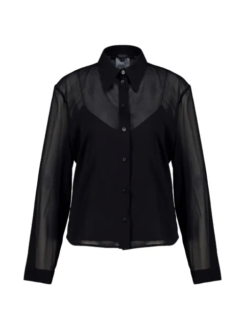 Gucci silk-chiffon point-collar shirt