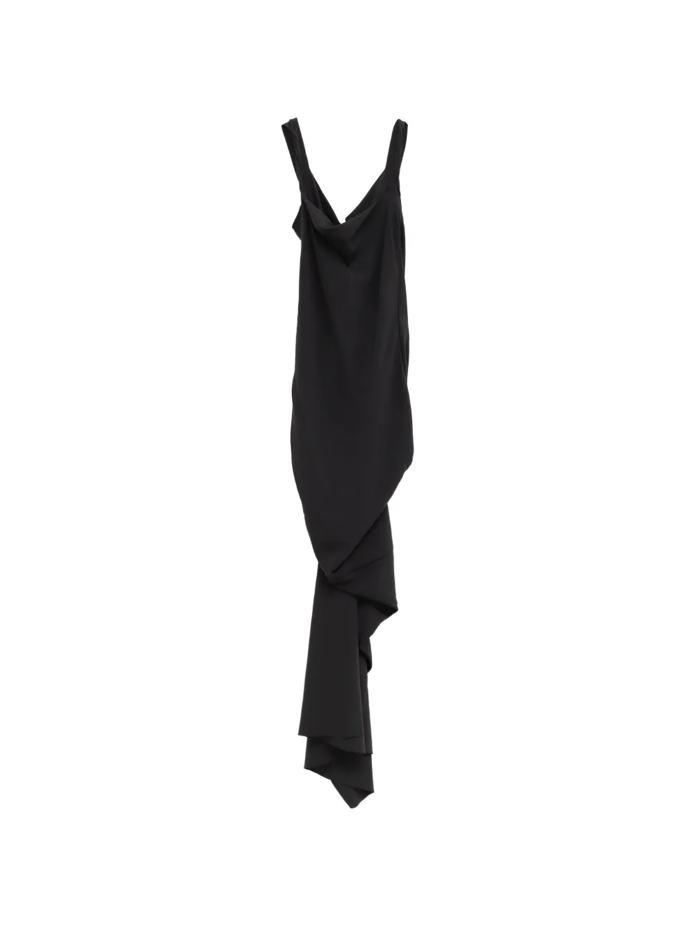 Rick Owens Gedrapeerde asymmetrische jurk Zwart