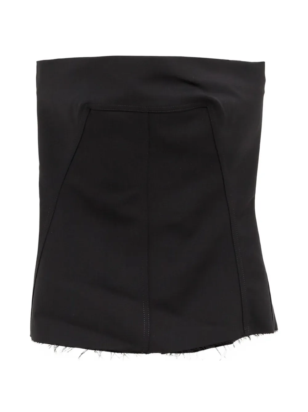 Rick Owens raw-hem strapless top - Nero