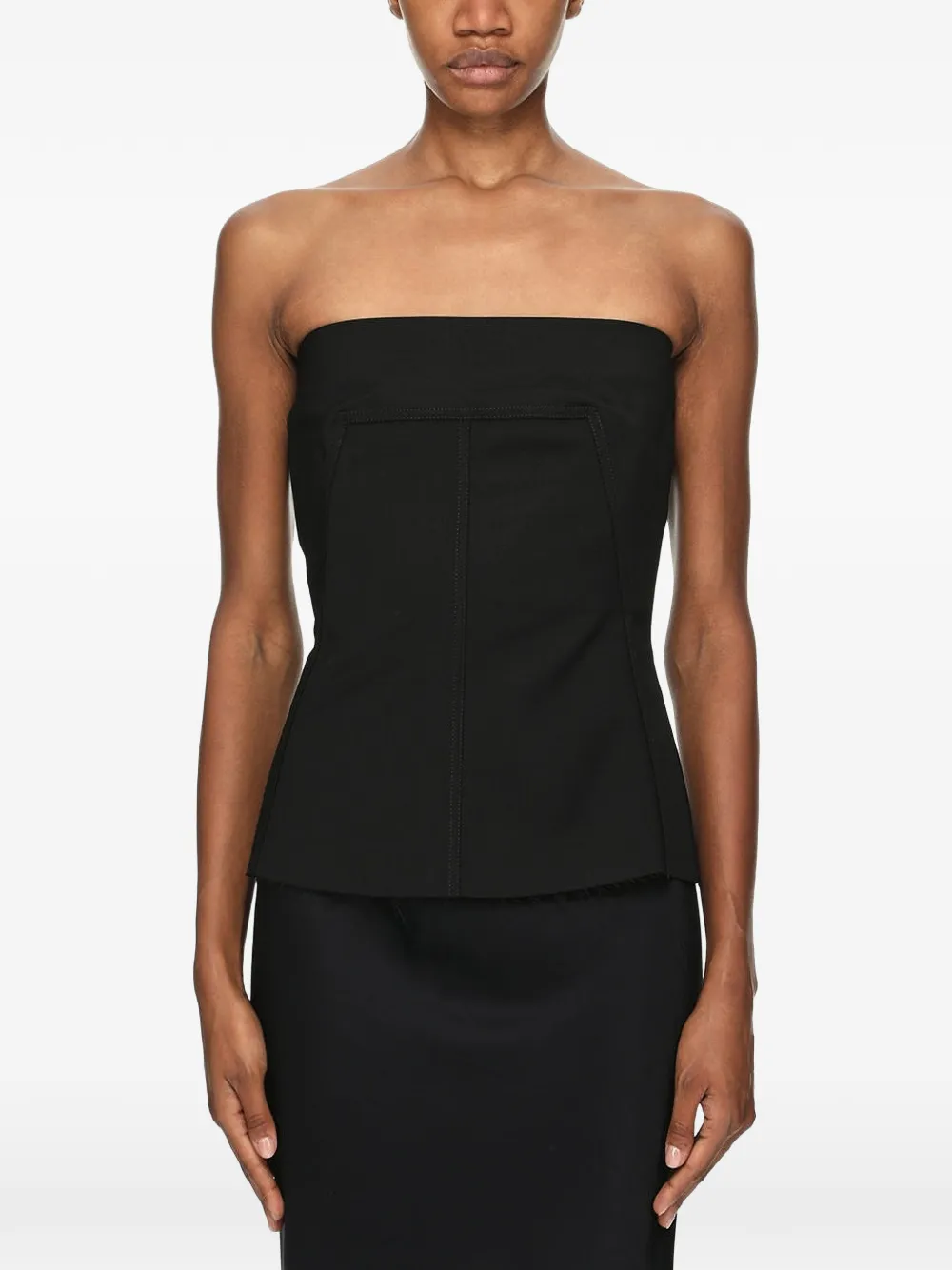 Rick Owens Strapless top met franje Zwart