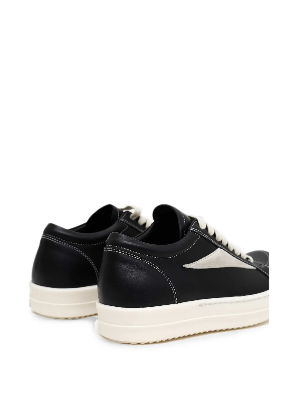Rick Owens contrast-stitched low-top sneakers Zwart