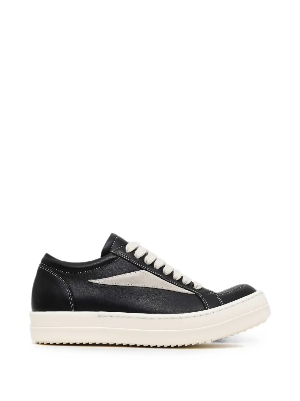Rick Owens contrast-stitched low-top sneakers - Schwarz