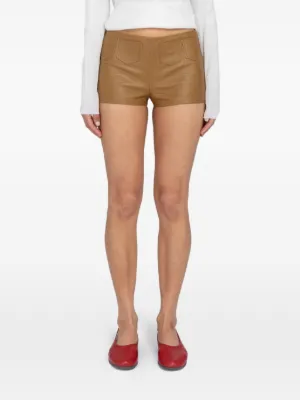 Paloma Wool Suau Leather Mini Shorts | Neutrals | FARFETCH