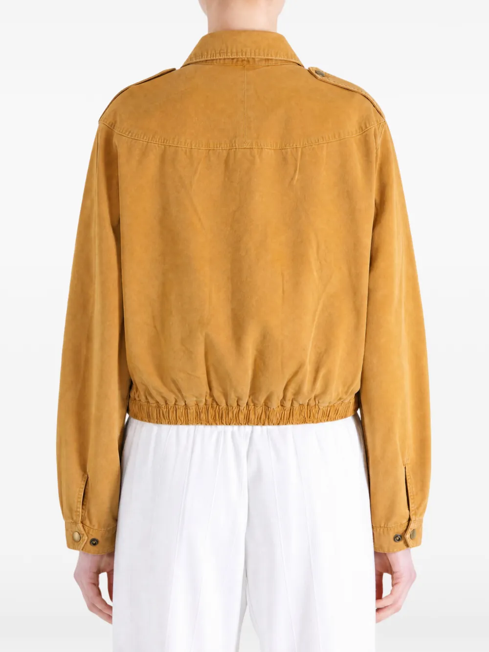 Polo Ralph Lauren Bomberjack met geborduurd logo en elastische afwerking Geel