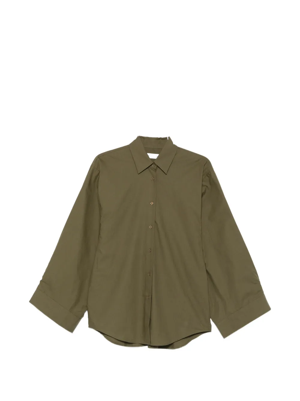 The Frankie Shop logo-embroidered oversized shirt - Grün