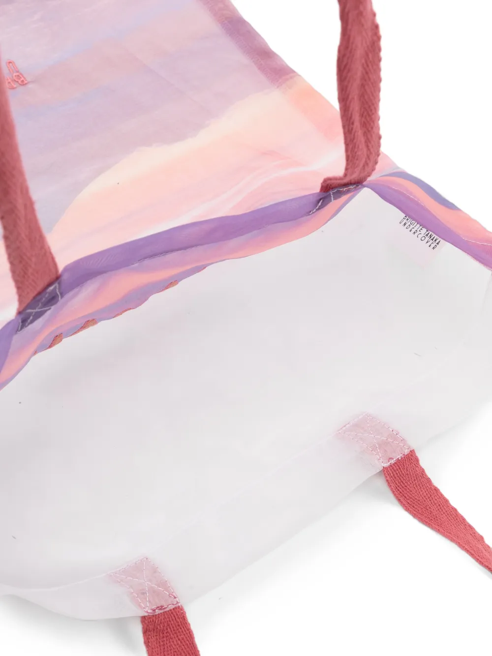 Undercover Doorzichtige shopper met grafische print Roze