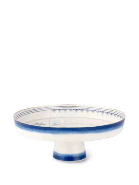 PIP STUDIO Pip and the Blue Bird floral-print cake stand