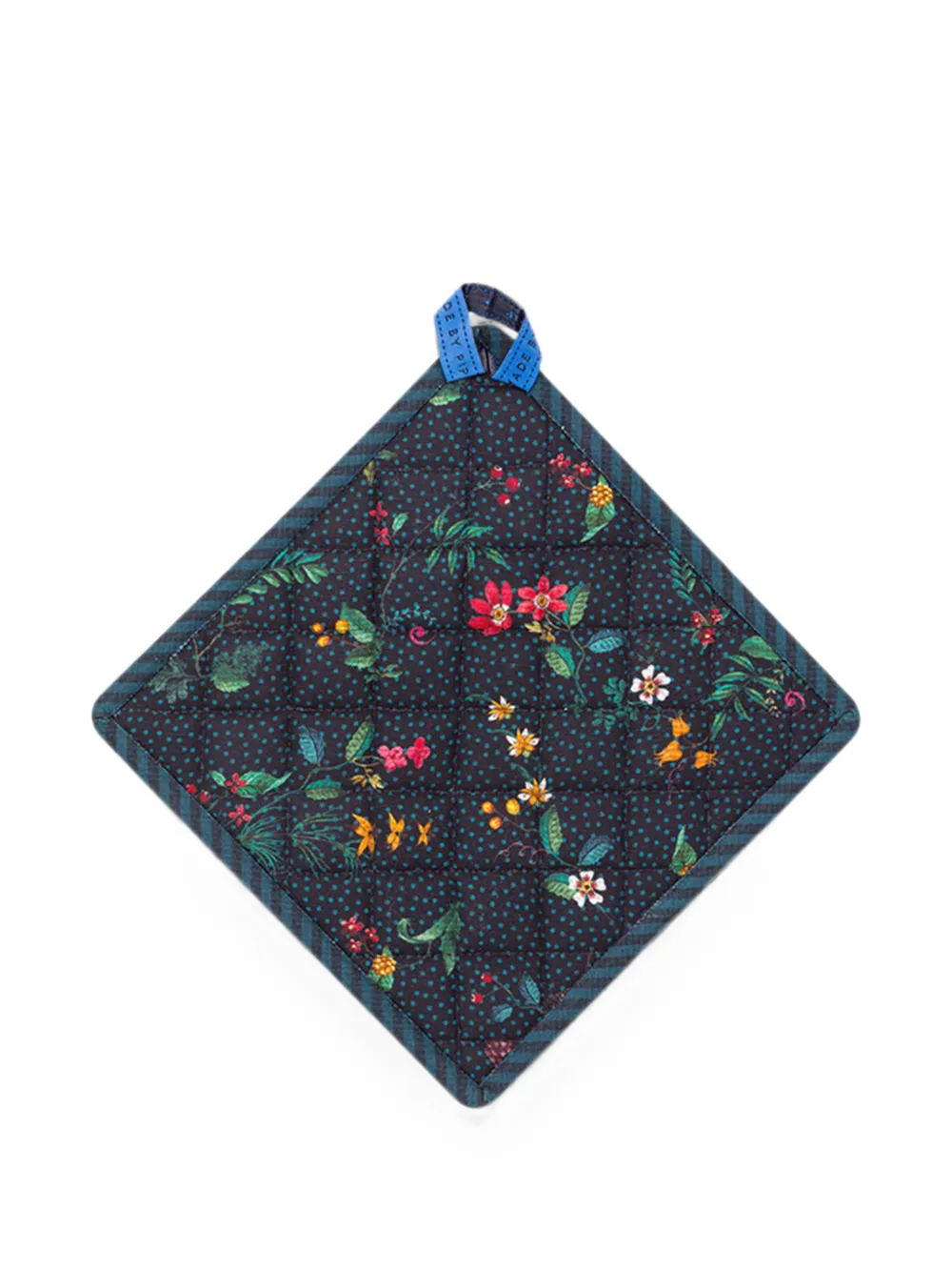 Pip Studio Floral-print Quilted Pot Holder In Blue