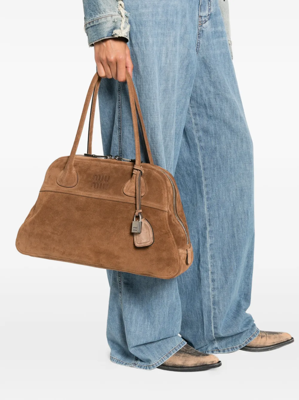 Miu Medium Vivant leren rugzak Bruin