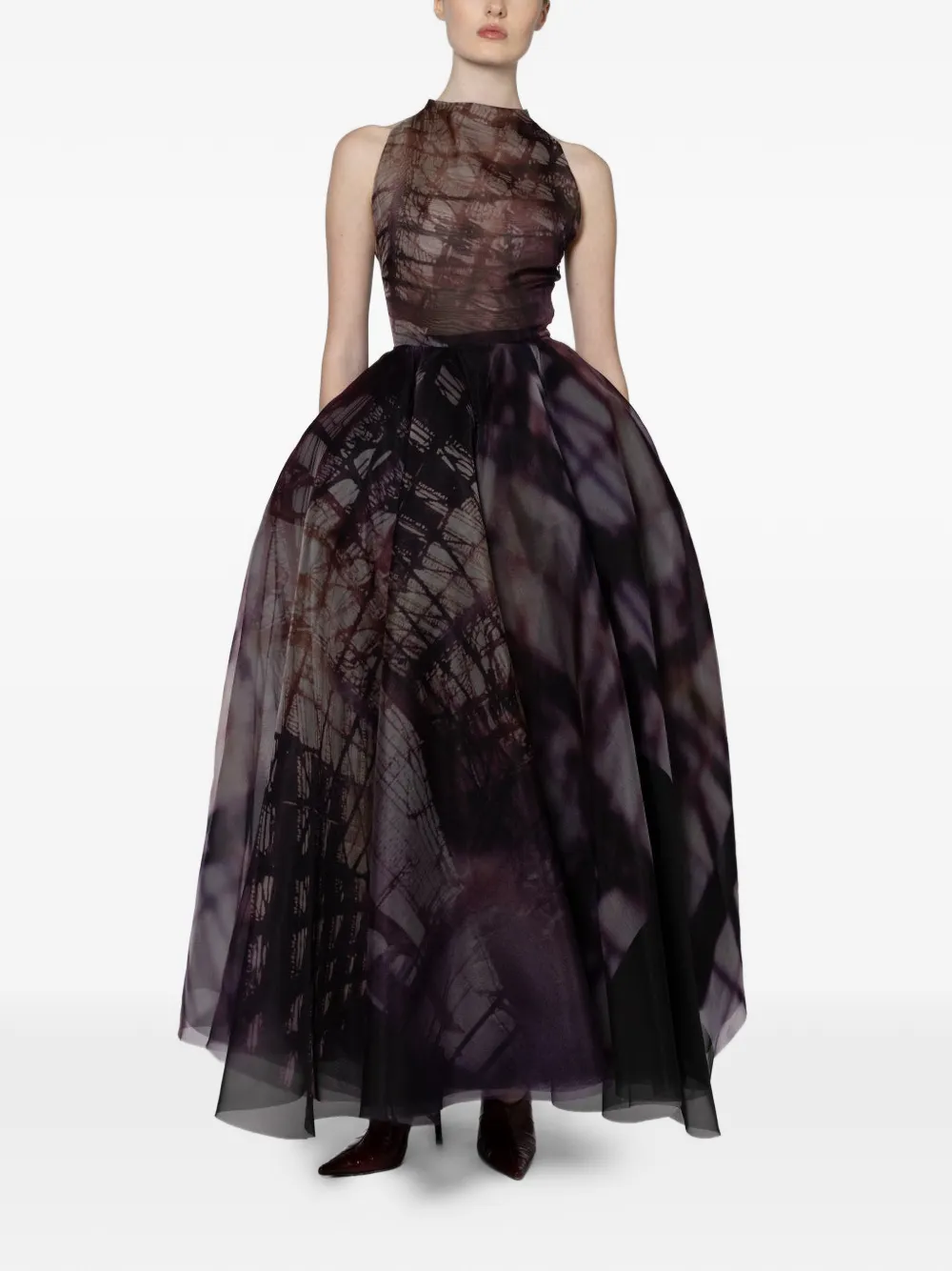 Roksanda Nali Abstract-print Sleeveless Maxi Dress in Purple, view 2