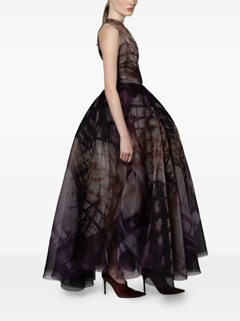 Roksanda Nali Abstract-print Sleeveless Maxi Dress in Purple, view 3