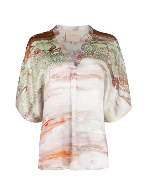 Roksanda Varo abstract-print V-neck blouse