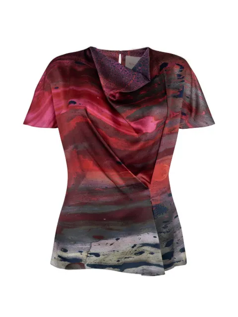 Roksanda Zua abstract-print draped-neck blouse