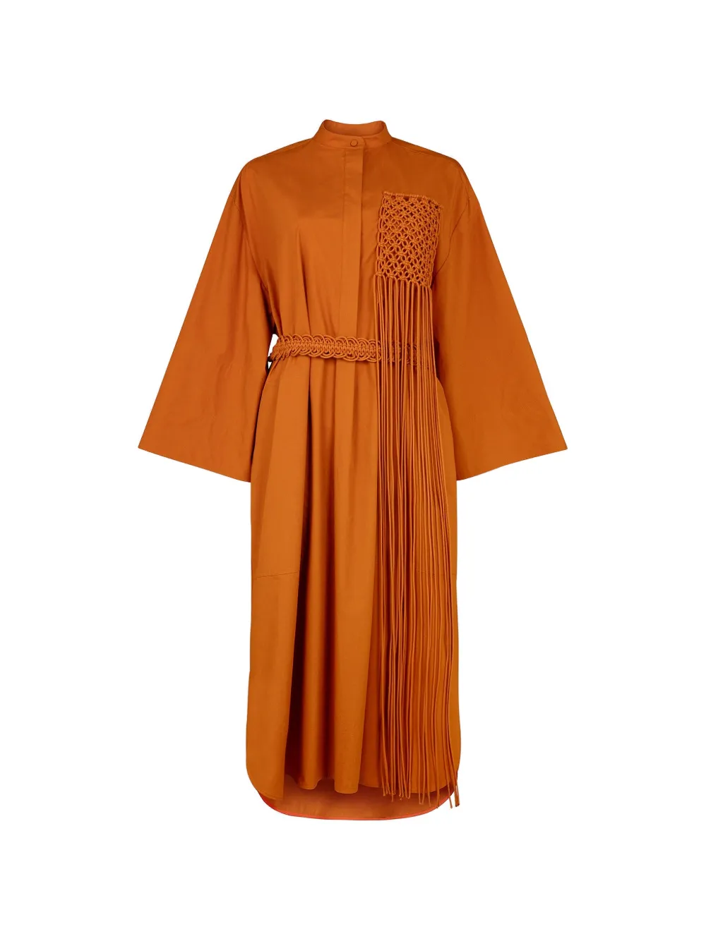 Roksanda Poska macramé-fringe midi dress - Arancione
