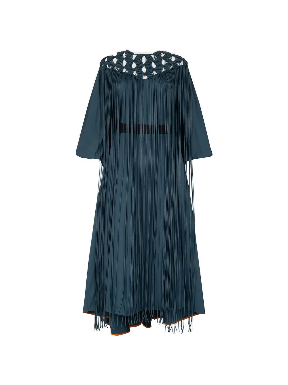 Roksanda macramé-yoke fringed midi dress - Blu