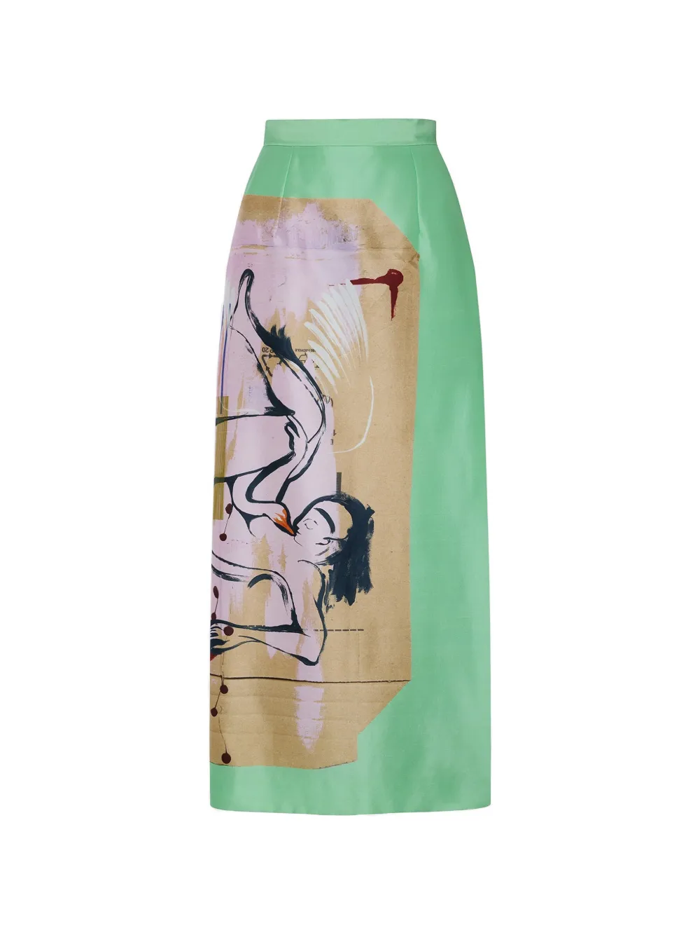Roksanda Gonna midi Irma con stampa Leda Swan - Verde