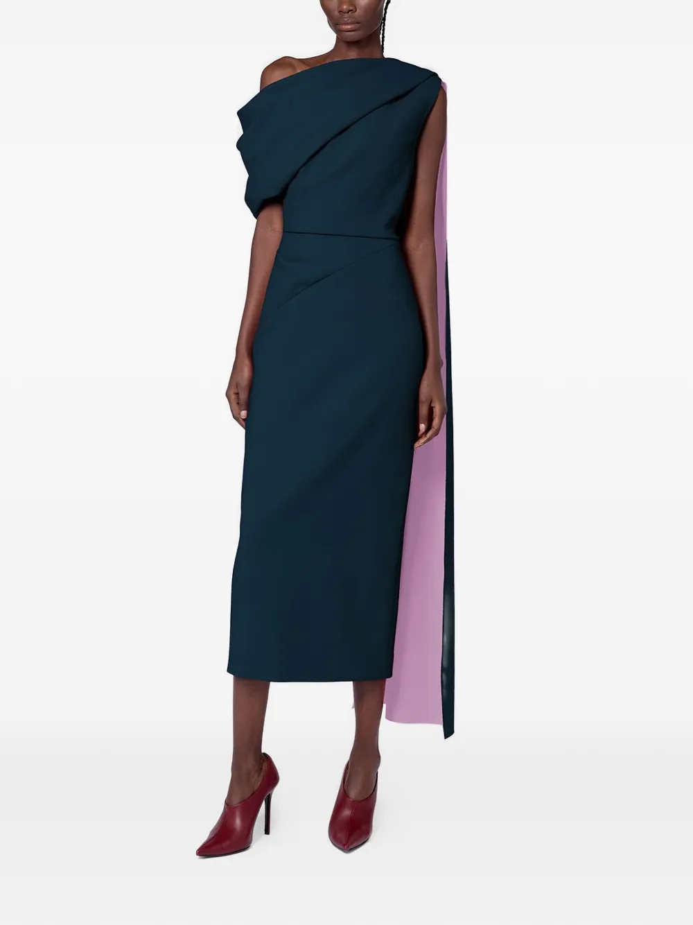  Roksanda Vestido Maite Midi Drapeado - Azul 