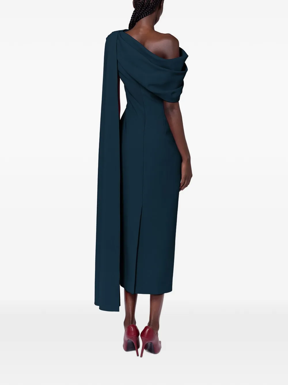  Roksanda Vestido Maite Midi Drapeado - Azul 