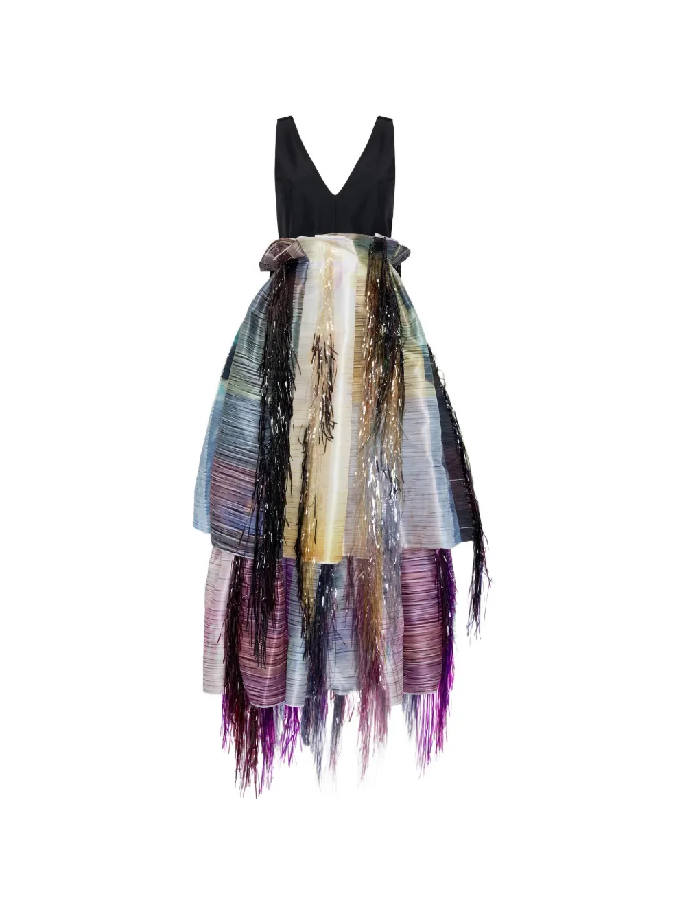 Roksanda Abito lungo Hanae con design patchwork - Nero