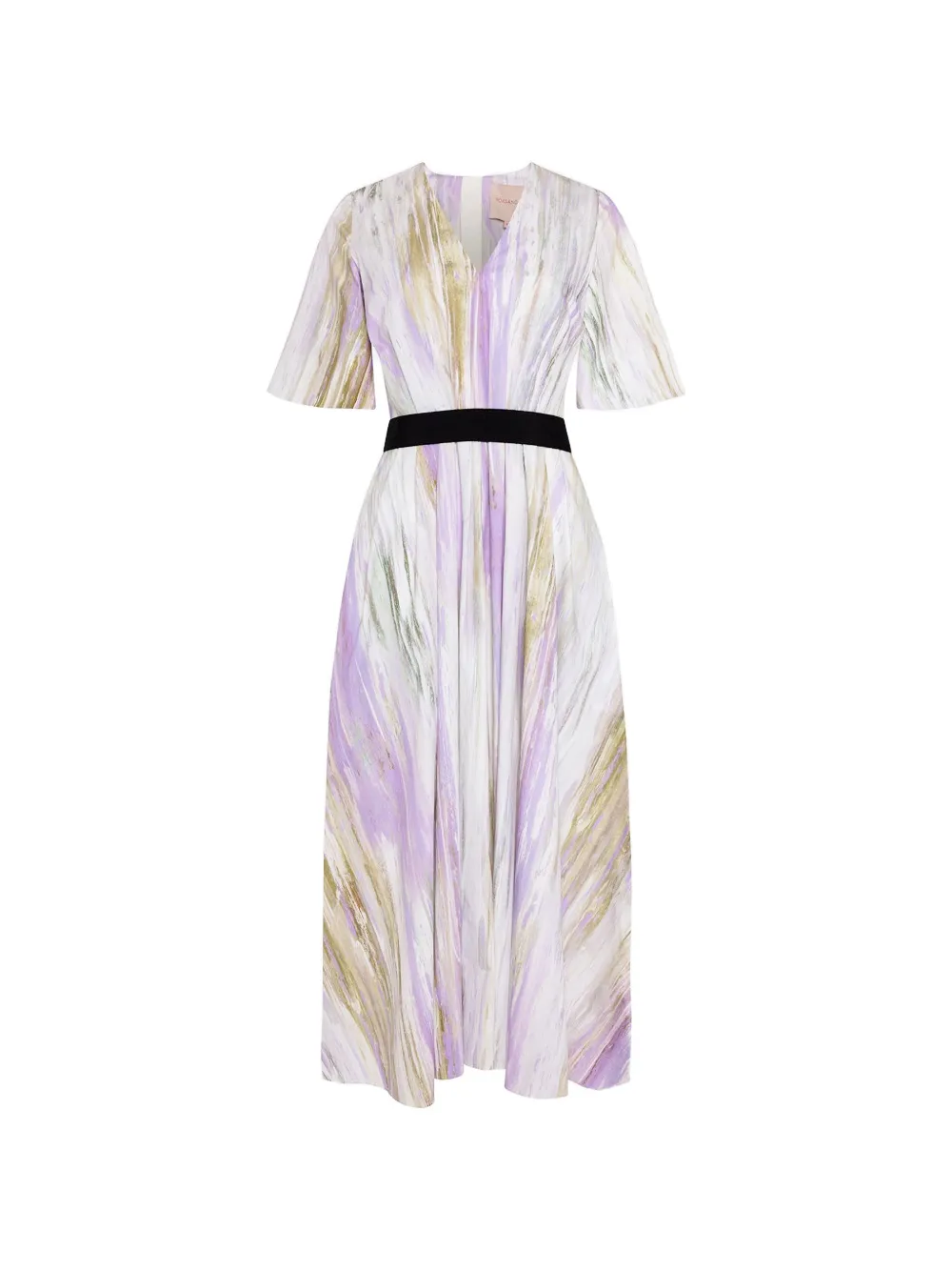 Roksanda Sana brushstroke-print tie-waist midi dress - Weiß