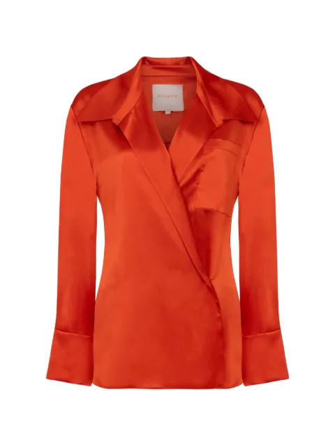 Roksanda Jana wrap-style satin-finish blouse