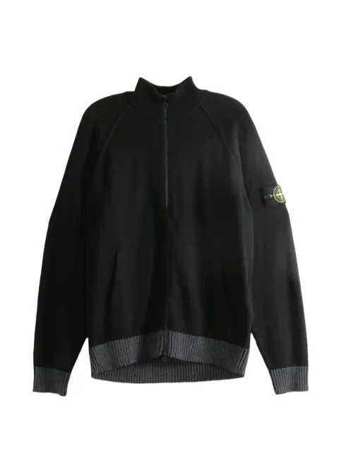Stone Island logo-patch zip-up sweater