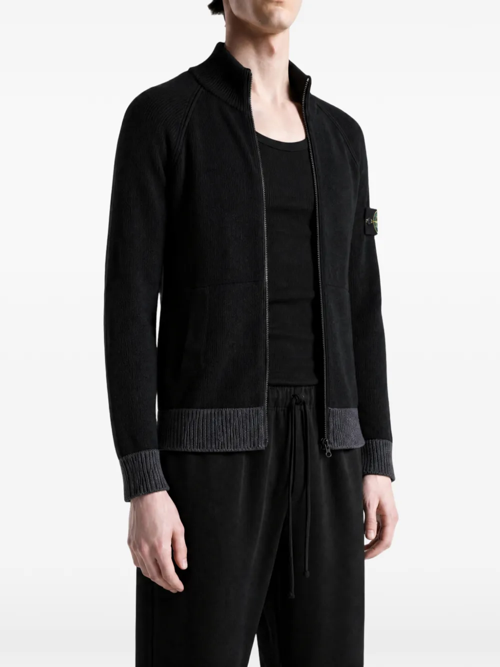 Stone Island Trui met logopatch Zwart