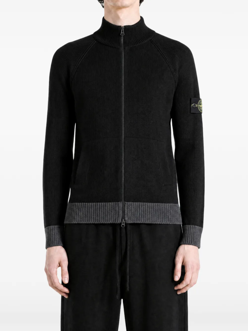 Stone Island Trui met logopatch Zwart