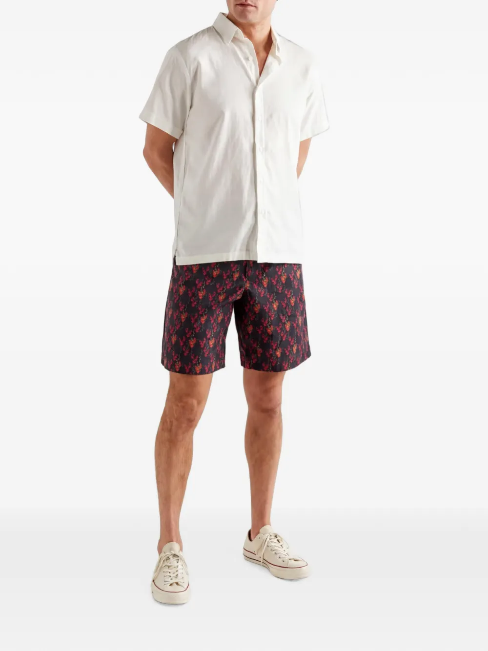 Orlebar Brown Devlin shorts met bloemenprint Zwart