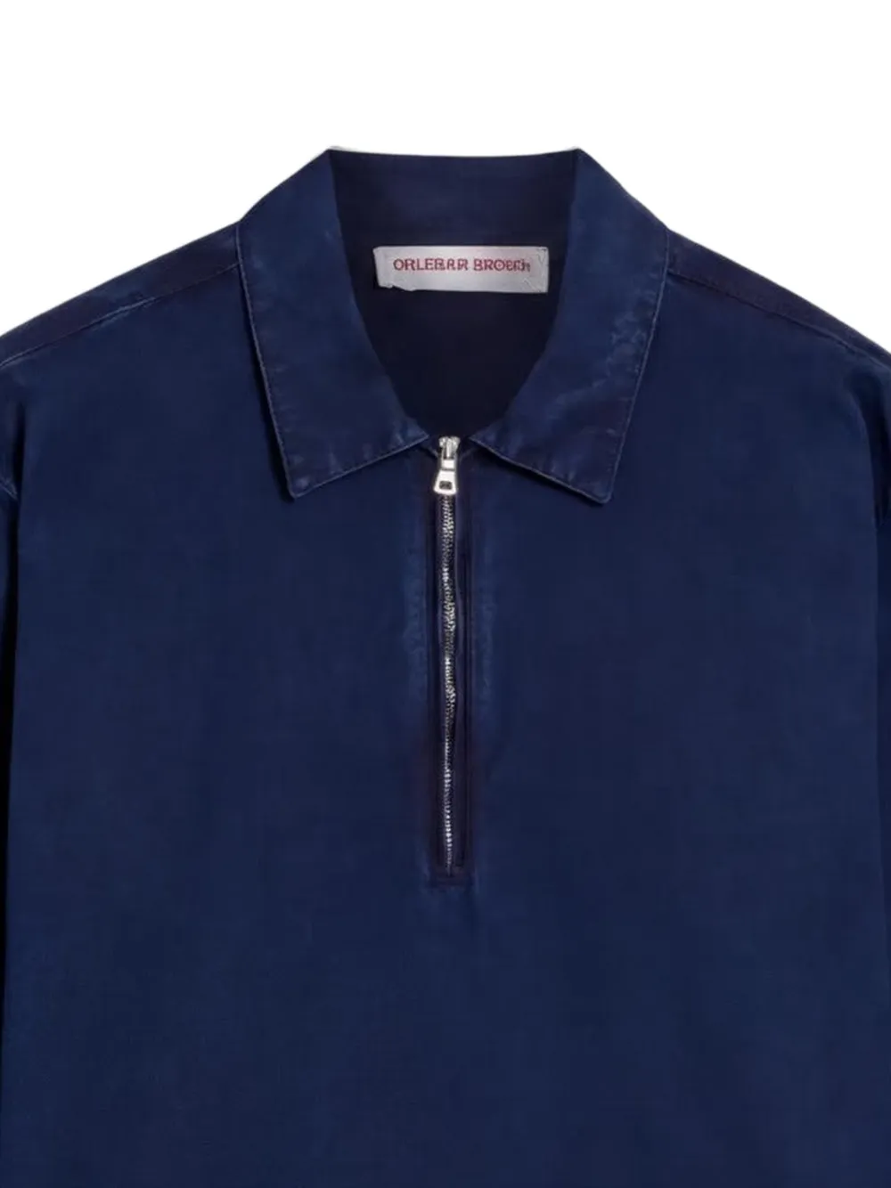 Orlebar Brown Oglio denim poloshirt met rits Blauw