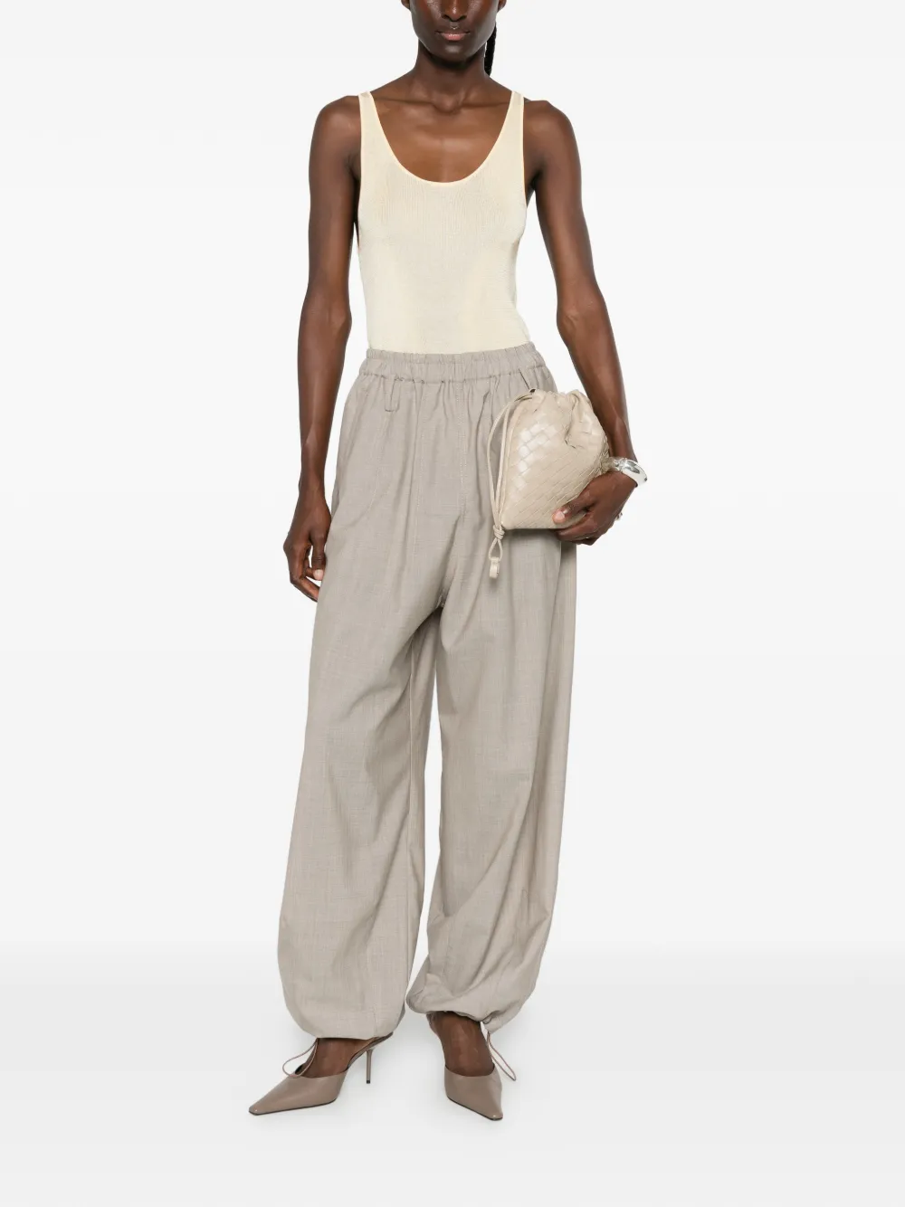 The Frankie Shop Fijngebreide tanktop met diepe ronde hals Geel