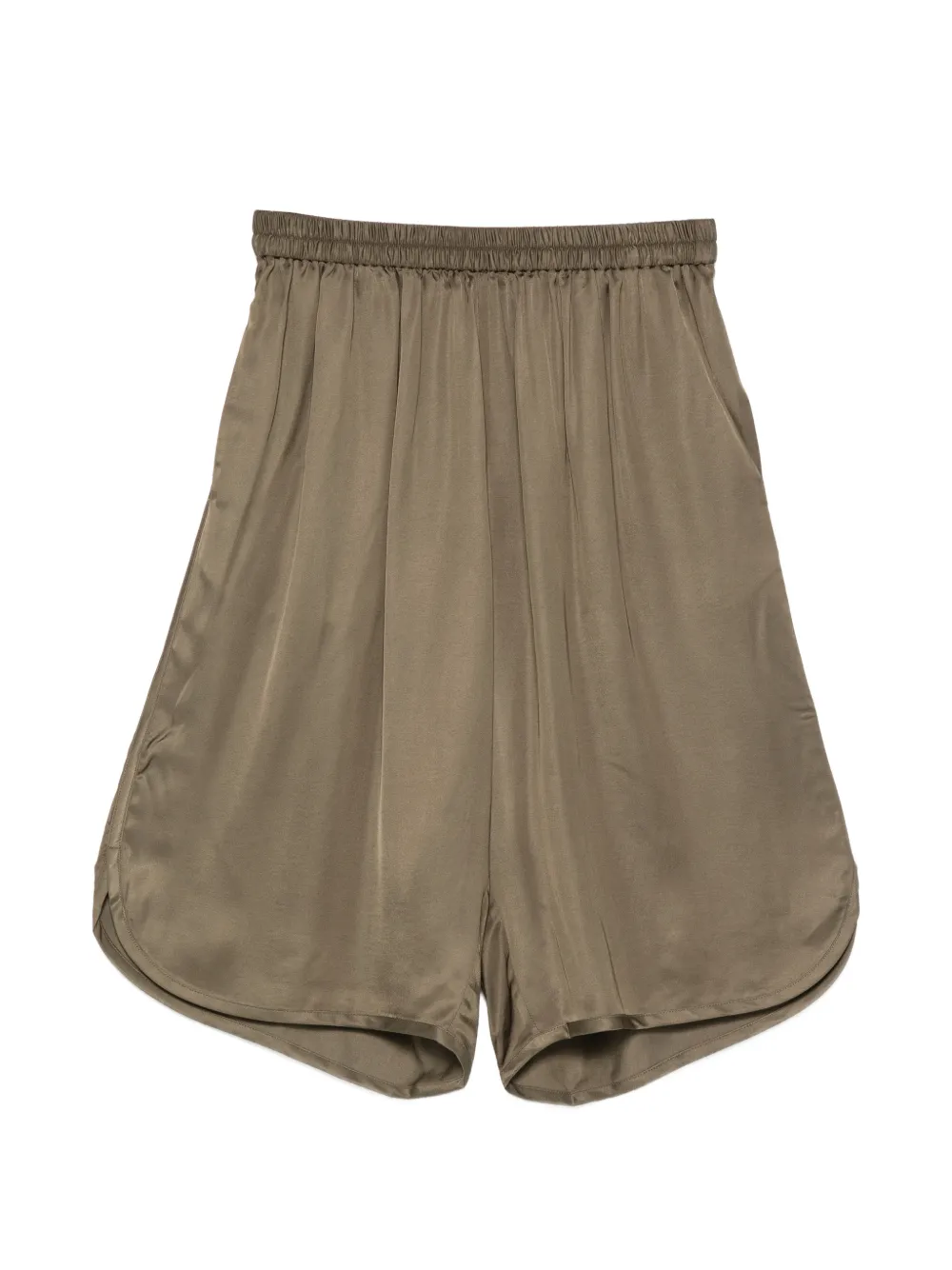 The Frankie Shop Nelis elasticated curved-hem shorts - Verde