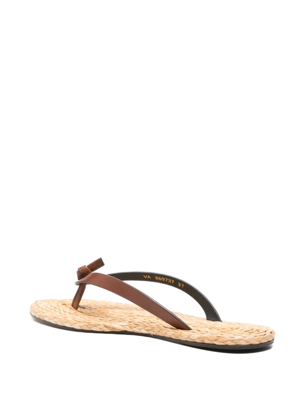 Saint Laurent woven-sole leather sandals Beige