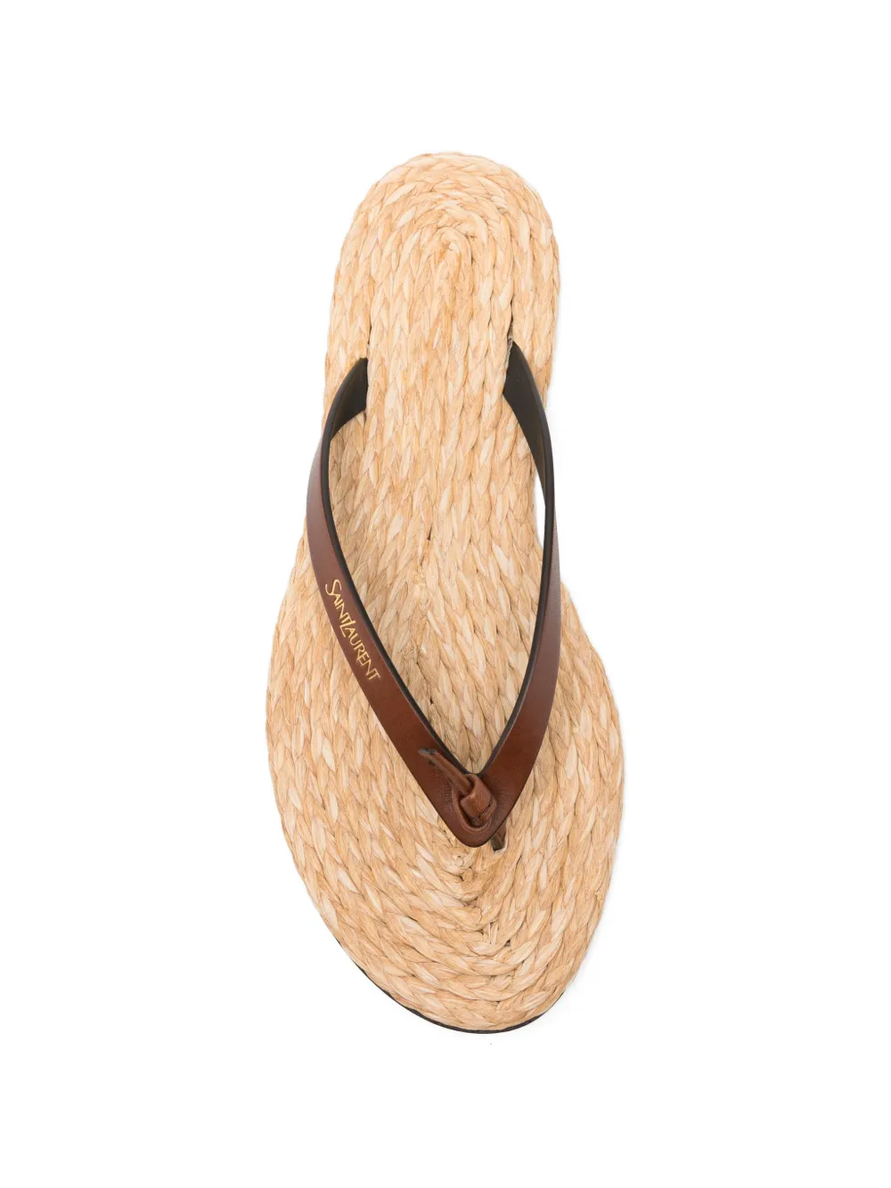 Saint Laurent woven-sole leather sandals Beige