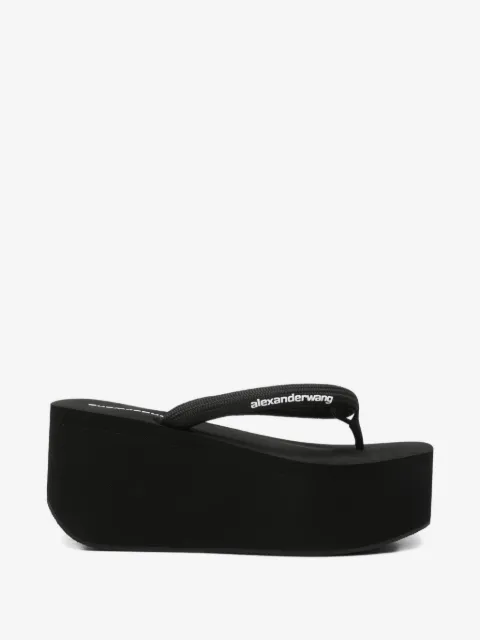 Alexander Wang logo-print platform sandals