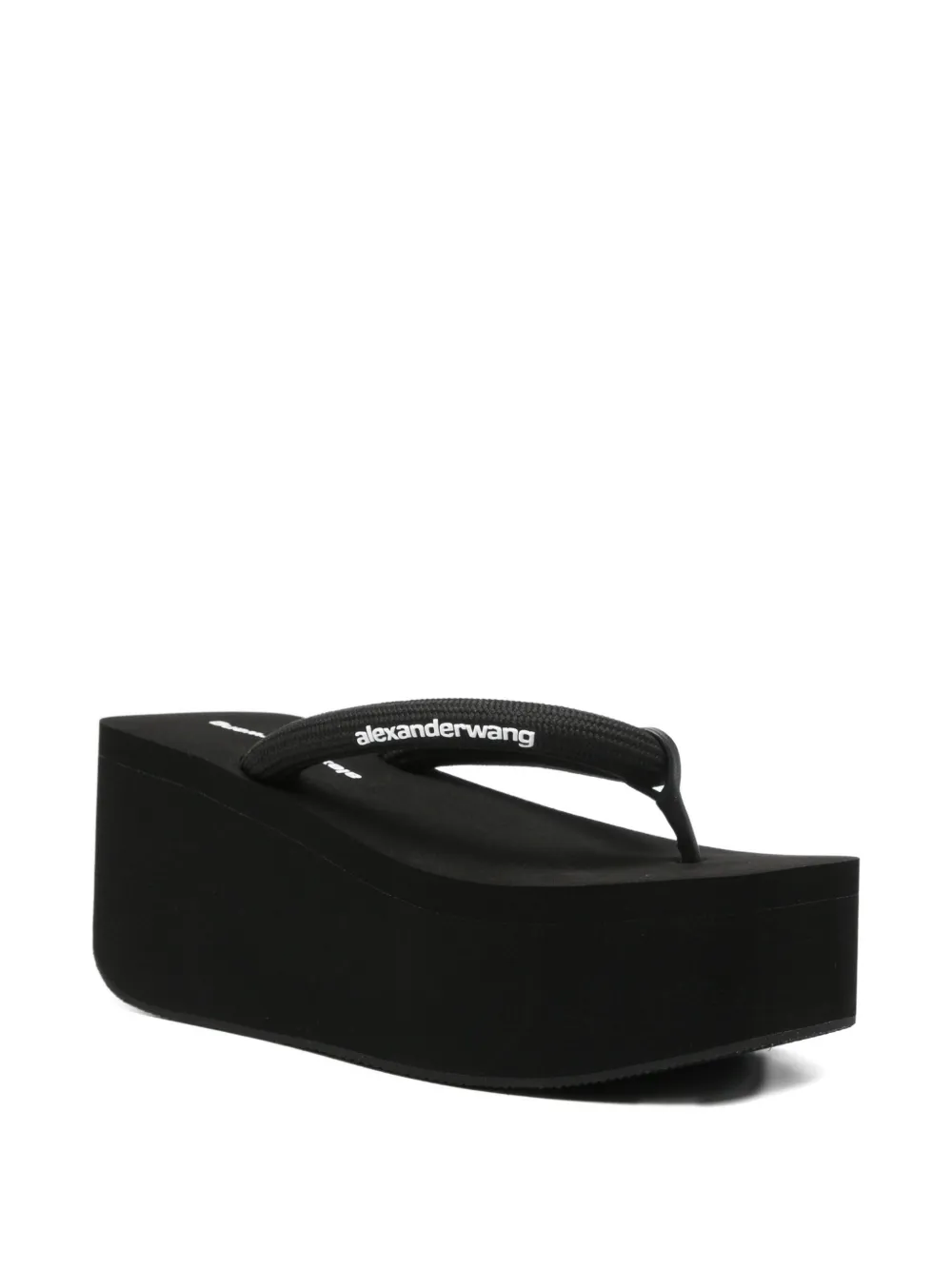 Alexander Wang logo-print platform sandals Zwart