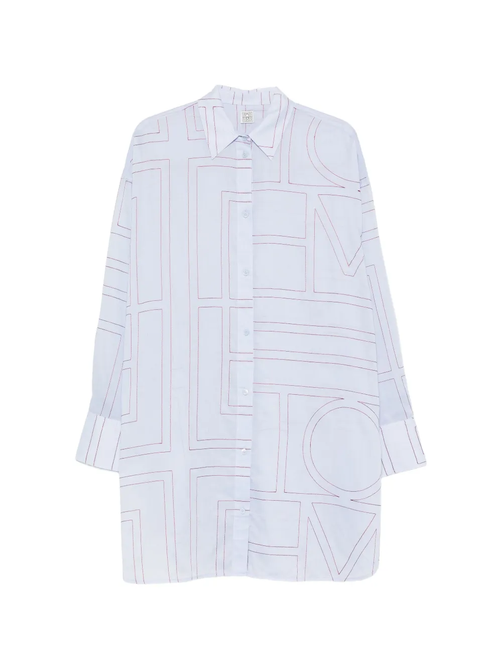 TOTEME embroidered oversized shirt - Blau