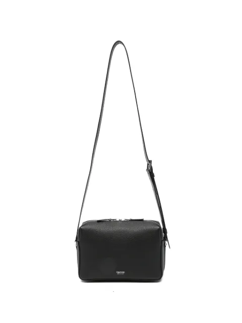 TOM FORD grained-leather logo-stamp messenger bag