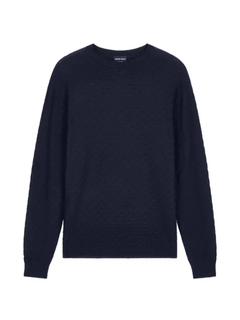 Giorgio Armani sweater with regular fit in virgin wool with triangle weave