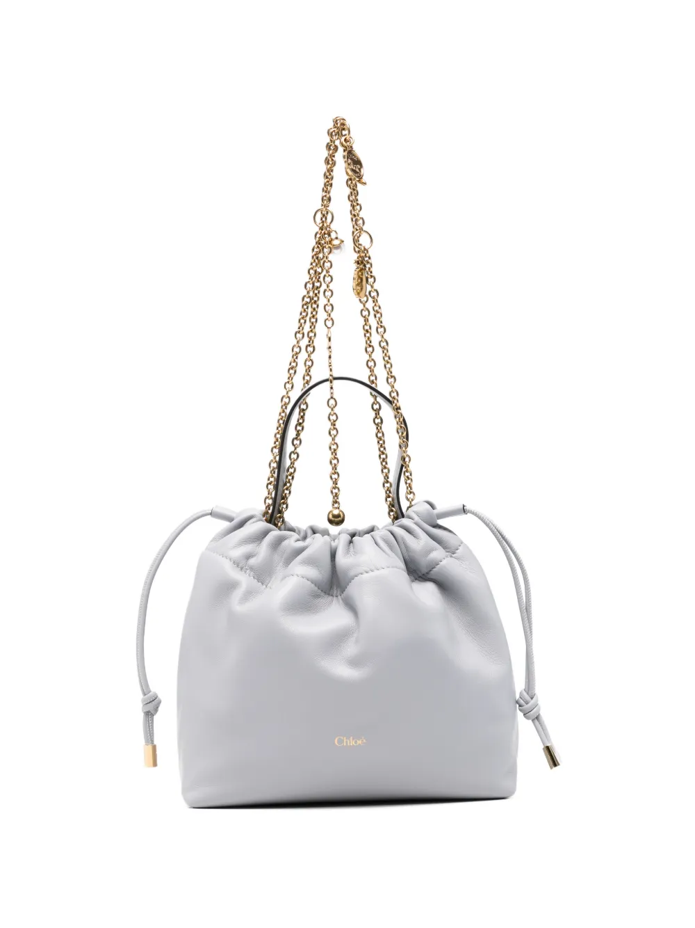 Chloé drawstring leather tote bag - Grigio